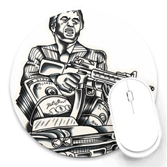 Scarface Movie Traditional Tattoo Round Mousepad