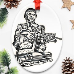 Scarface Movie Traditional Tattoo Ornament (Oval)