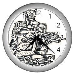 Scarface Movie Traditional Tattoo Wall Clock (silver)