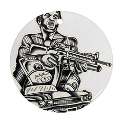 Scarface Movie Traditional Tattoo Round Ornament (Two Sides)