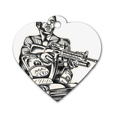 Scarface Movie Traditional Tattoo Dog Tag Heart (one Side) by tradlinestyle