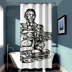 Scarface Movie Traditional Tattoo Shower Curtain 36  x 72  (Stall) 