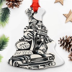 Scarface Movie Traditional Tattoo Christmas Tree Ornament (Two Sides)