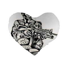 Scarface Movie Traditional Tattoo Standard 16  Premium Heart Shape Cushions