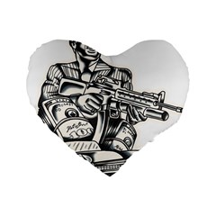 Scarface Movie Traditional Tattoo Standard 16  Premium Flano Heart Shape Cushions