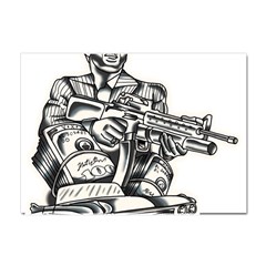 Scarface Movie Traditional Tattoo Crystal Sticker (a4) by tradlinestyle