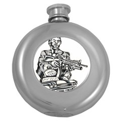 Scarface Movie Traditional Tattoo Round Hip Flask (5 Oz)