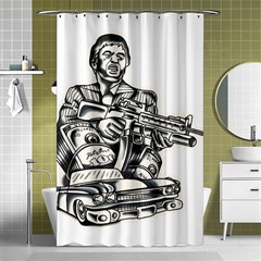 Scarface Movie Traditional Tattoo Shower Curtain 48  X 72  (small)  by tradlinestyle