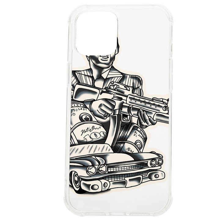 Scarface Movie Traditional Tattoo iPhone 12 Pro max TPU UV Print Case