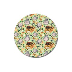 My Neighbor Totoro Pattern Magnet 3  (round) by danenraven