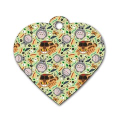 My Neighbor Totoro Pattern Dog Tag Heart (one Side) by danenraven