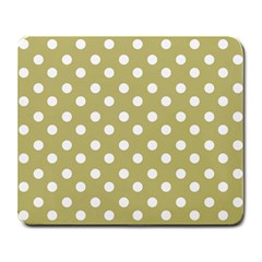 Lime Green Polka Dots Large Mousepad by GardenOfOphir