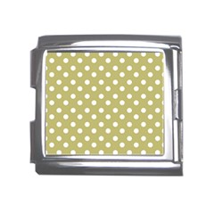 Lime Green Polka Dots Mega Link Italian Charm (18mm) by GardenOfOphir