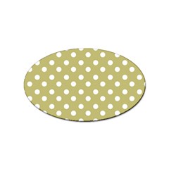 Lime Green Polka Dots Sticker (oval) by GardenOfOphir