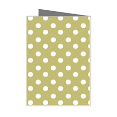 Lime Green Polka Dots Mini Greeting Cards (pkg Of 8) by GardenOfOphir