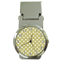 Lime Green Polka Dots Money Clip Watches by GardenOfOphir