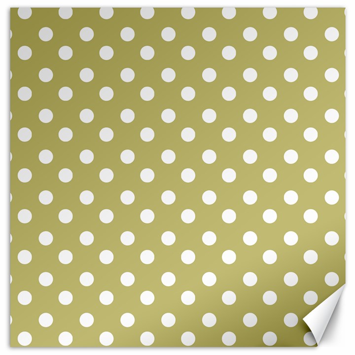 Lime Green Polka Dots Canvas 20  x 20 