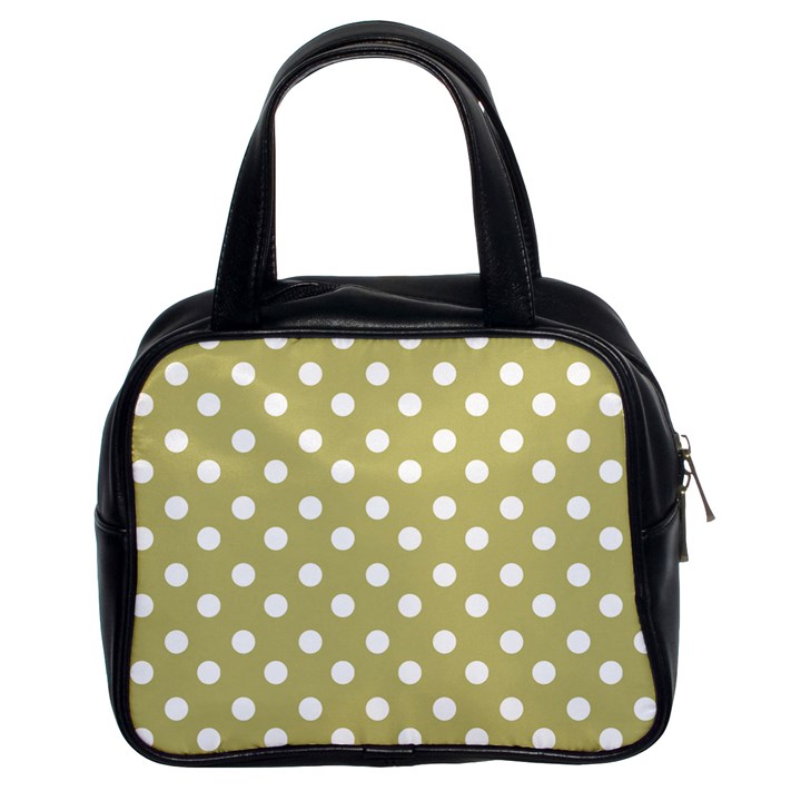 Lime Green Polka Dots Classic Handbag (Two Sides)