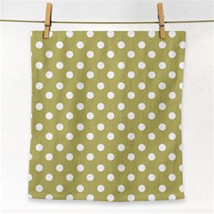 Lime Green Polka Dots Face Towel by GardenOfOphir