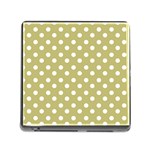 Lime Green Polka Dots Memory Card Reader (Square 5 Slot) Front