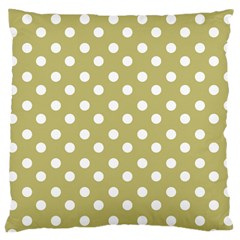 Lime Green Polka Dots Large Cushion Case (two Sides) by GardenOfOphir