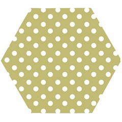 Lime Green Polka Dots Wooden Puzzle Hexagon