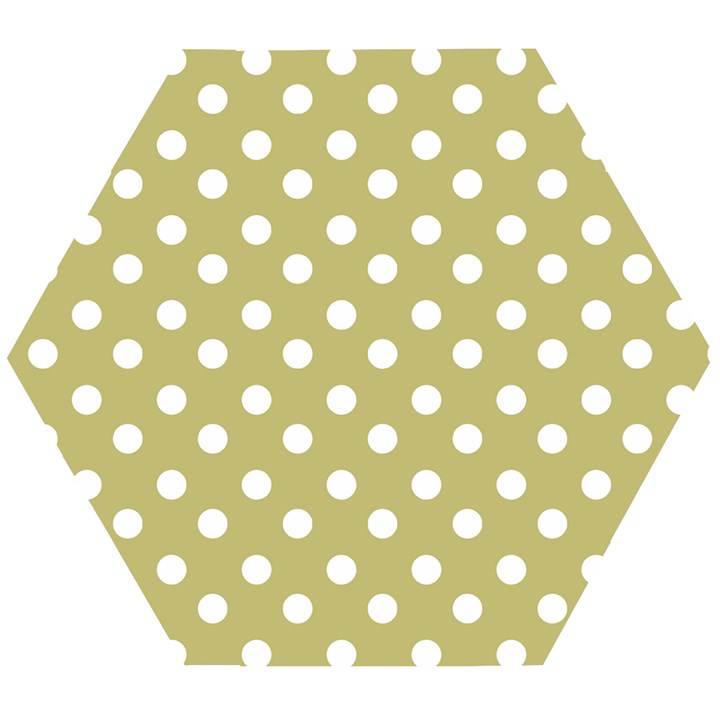 Lime Green Polka Dots Wooden Puzzle Hexagon