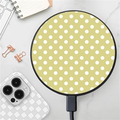 Lime Green Polka Dots Wireless Fast Charger(black)