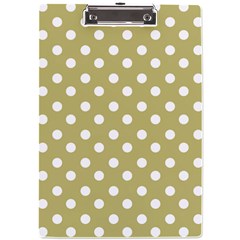 Lime Green Polka Dots A4 Acrylic Clipboard by GardenOfOphir