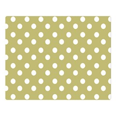 Lime Green Polka Dots One Side Premium Plush Fleece Blanket (large)