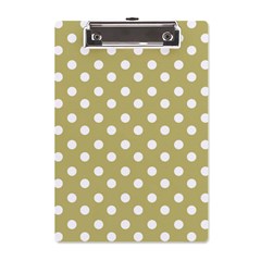 Lime Green Polka Dots A5 Acrylic Clipboard by GardenOfOphir