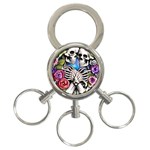 Floral Skeletons 3-Ring Key Chain Front