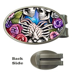 Floral Skeletons Money Clips (oval)  by GardenOfOphir