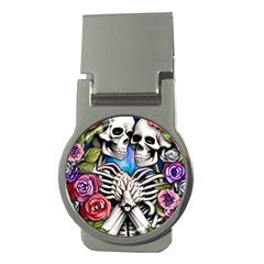 Floral Skeletons Money Clips (round)  by GardenOfOphir