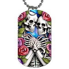 Floral Skeletons Dog Tag (two Sides) by GardenOfOphir