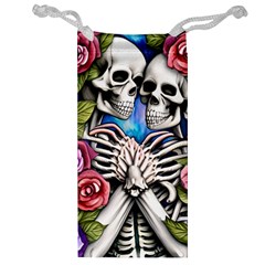 Floral Skeletons Jewelry Bag by GardenOfOphir