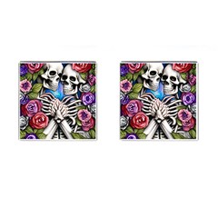 Floral Skeletons Cufflinks (square) by GardenOfOphir