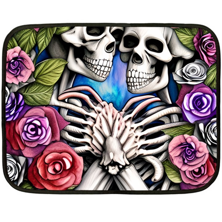 Floral Skeletons Fleece Blanket (Mini)