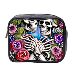 Floral Skeletons Mini Toiletries Bag (two Sides) by GardenOfOphir