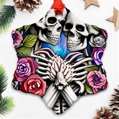 Floral Skeletons Ornament (snowflake) by GardenOfOphir