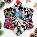 Floral Skeletons Snowflake Ornament (Two Sides) Back