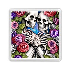 Floral Skeletons Memory Card Reader (square) by GardenOfOphir