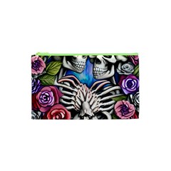 Floral Skeletons Cosmetic Bag (xs) by GardenOfOphir