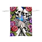 Floral Skeletons Lightweight Drawstring Pouch (M) Front