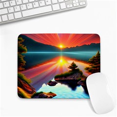 Sunset Over A Lake Small Mousepad by GardenOfOphir