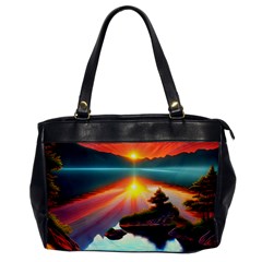 Sunset Over A Lake Oversize Office Handbag by GardenOfOphir