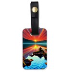 Sunset Over A Lake Luggage Tag (one side) Front