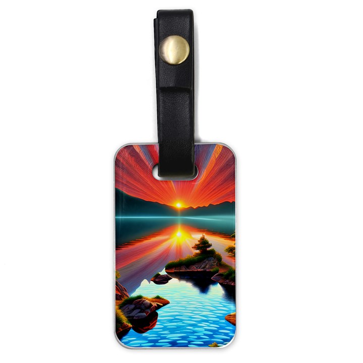 Sunset Over A Lake Luggage Tag (one side)