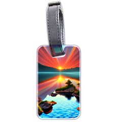 Sunset Over A Lake Luggage Tag (two Sides) by GardenOfOphir