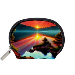 Sunset Over A Lake Accessory Pouch (small) by GardenOfOphir